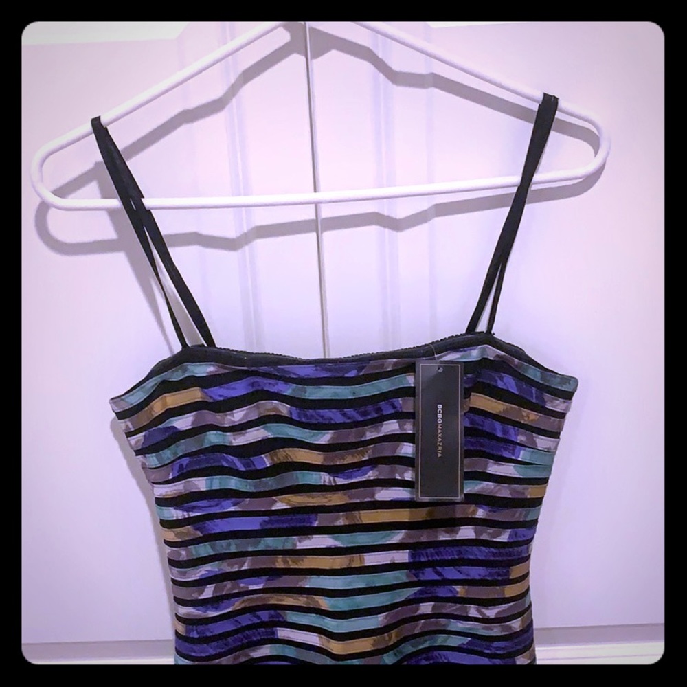 BCBG Max Azria size 4 strapless striped minidress